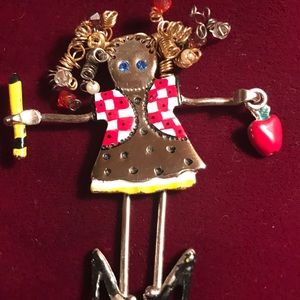 School girl/ teacher brooch